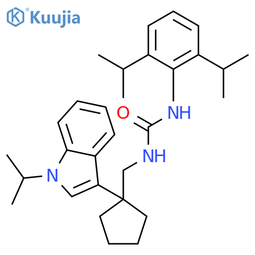 Urea,N-[2,6-bis(1-methylethyl)phenyl]-N'-[[1-[1-(1-methylethyl)-1H-indol-3-yl]cyclopentyl]methyl]- structure