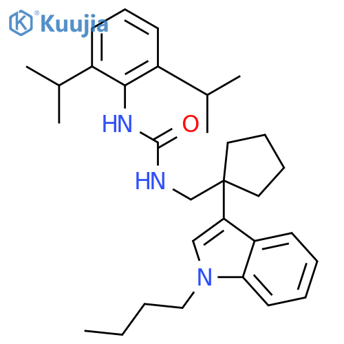 Urea,N-[2,6-bis(1-methylethyl)phenyl]-N'-[[1-(1-butyl-1H-indol-3-yl)cyclopentyl]methyl]- structure