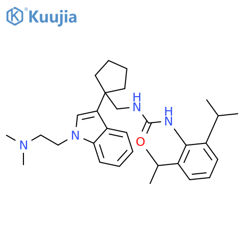 Urea,N-[2,6-bis(1-methylethyl)phenyl]-N'-[[1-[1-[2-(dimethylamino)ethyl]-1H-indol-3-yl]cyclopentyl]methyl]- structure