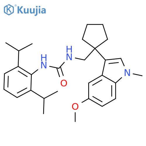 Urea,N-[2,6-bis(1-methylethyl)phenyl]-N'-[[1-(5-methoxy-1-methyl-1H-indol-3-yl)cyclopentyl]methyl]- structure