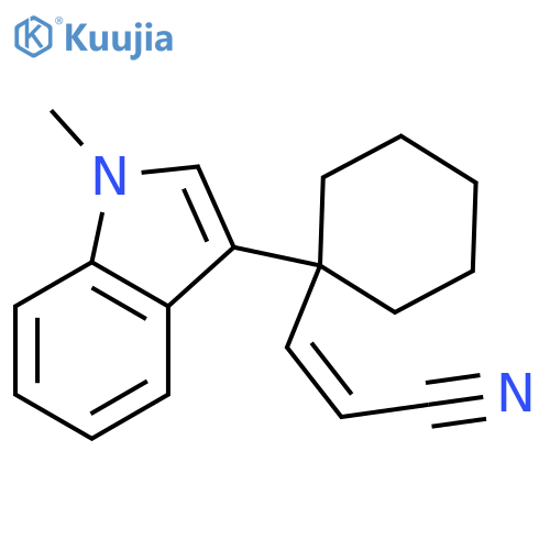 2-Propenenitrile, 3-[1-(1-methyl-1H-indol-3-yl)cyclohexyl]- structure