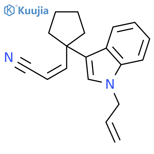 2-Propenenitrile, 3-[1-[1-(2-propenyl)-1H-indol-3-yl]cyclopentyl]- structure