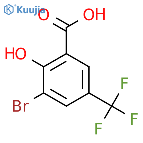 3-Bromo-2-hydroxy-5-(trifluoromethyl)benzoic acid structure