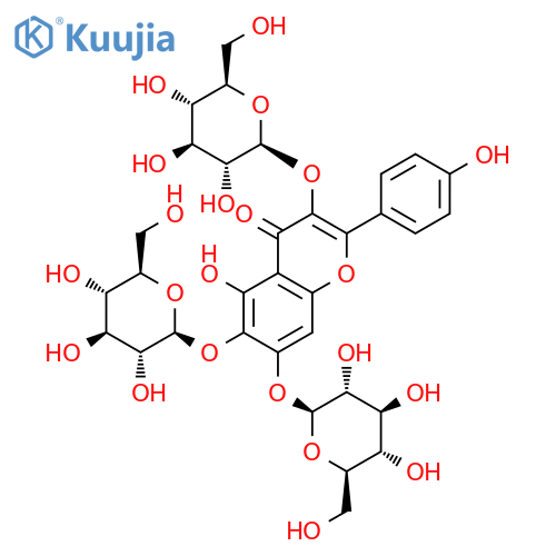 6-Hydroxykaempferol-3,6,7-triglucoside structure