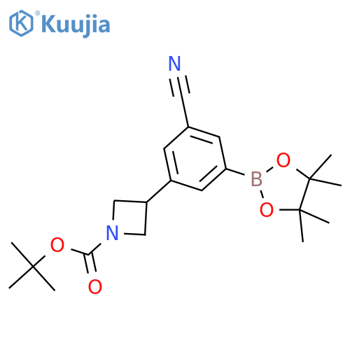tert-Butyl 3-(3-cyano-5-(4,4,5,5-tetramethyl-1,3,2-dioxaborolan-2-yl)phenyl)azetidine-1-carboxylate structure