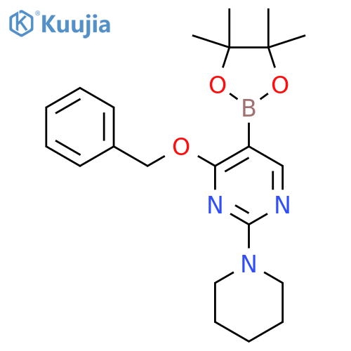 4-Phenylmethoxy-2-Piperidin-1-Yl-5-(4,4,5,5-Tetramethyl-1,3,2-Dioxaborolan-2-Yl)Pyrimidine structure