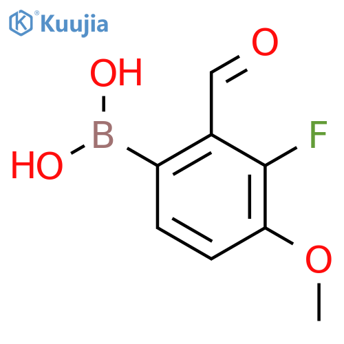 3-Fluoro-2-formyl-4-methoxyphenylboronic acid structure