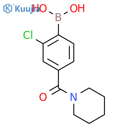 2-Chloro-4-(1-piperidinylcarbonyl)phenylboronic acid structure