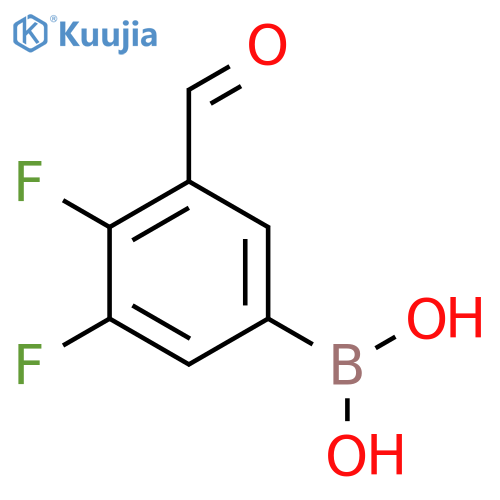 3,4-Difluoro-5-formylphenylboronic acid structure