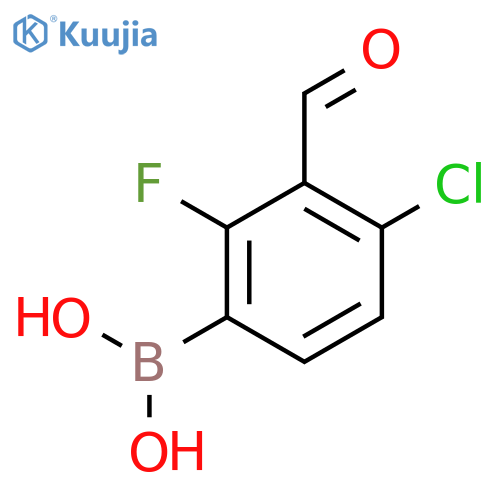 4-Chloro-2-fluoro-3-formylphenylboronic acid structure