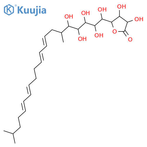2(3H)-Furanone,dihydro-3,4-dihydroxy-5-(1,2,3,4,5-pentahydroxy-6,20-dimethyl-8,10,14,16-heneicosatetraenyl)-(9CI) structure