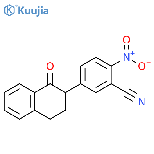 2-Nitro-5-(1-oxo-1,2,3,4-tetrahydronaphthalen-2-yl)benzonitrile structure