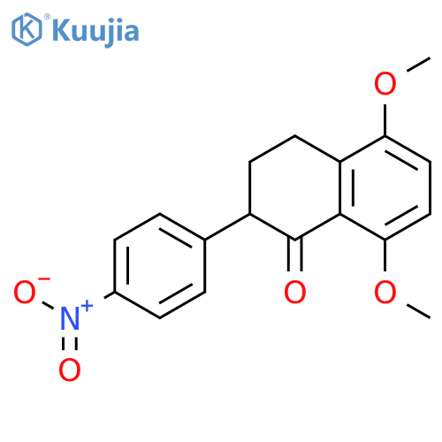 5,8-Dimethoxy-2-(4-nitrophenyl)-3,4-dihydronaphthalen-1(2h)-one structure