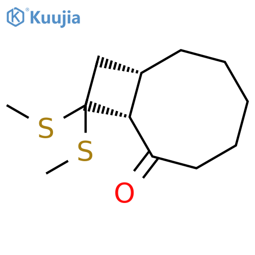 Bicyclo[6.2.0]decan-2-one, 10,10-bis(methylthio)-, cis- structure