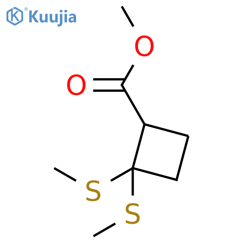 CYCLOBUTANECARBOXYLIC ACID, 2,2-BIS(METHYLTHIO)-, METHYL ESTER structure