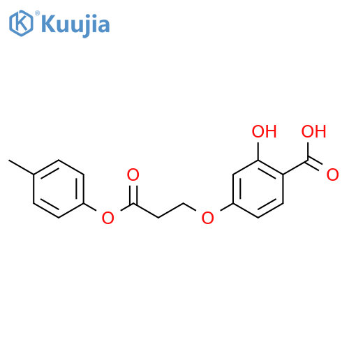 Benzoic acid, 2-hydroxy-4-[3-(4-methylphenoxy)-3-oxopropoxy]- structure