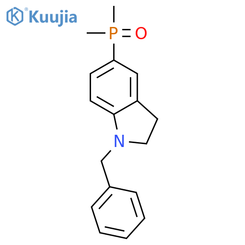 1H-Indole, 5-(dimethylphosphinyl)-2,3-dihydro-1-(phenylmethyl)- structure