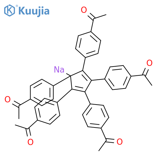 Sodium, [1,2,3,4,5-pentakis(4-acetylphenyl)-2,4-cyclopentadien-1-yl]- structure
