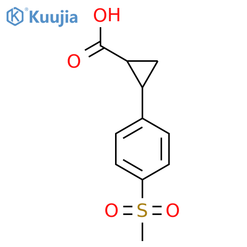 2-(4-methanesulfonylphenyl)cyclopropane-1-carboxylic acid structure