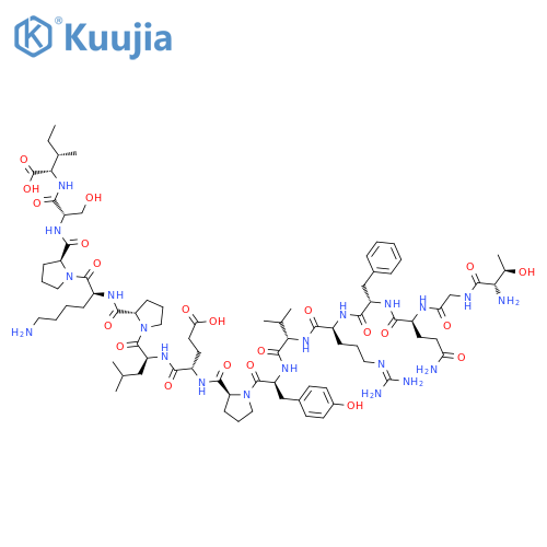 L-Isoleucine,L-threonylglycyl-L-glutaminyl-L-phenylalanyl-L-arginyl-L-valyl-L-tyrosyl-L-prolyl-L-a-glutamyl-L-leucyl-L-prolyl-L-lysyl-L-prolyl-L-seryl-(9CI) structure