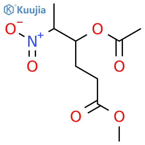 Hexanoic acid, 4-(acetyloxy)-5-nitro-, methyl ester structure