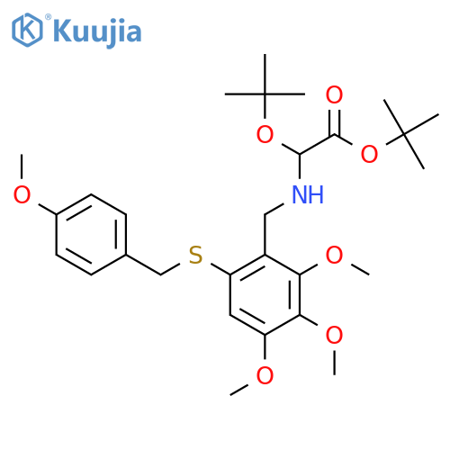 Glycine, 2-(1,1-dimethylethoxy)-N-[[2,3,4-trimethoxy-6-[[(4-methoxyphenyl)methyl]thio]phenyl]methyl]-, 1,1-dimethylethyl ester, (2S)- structure
