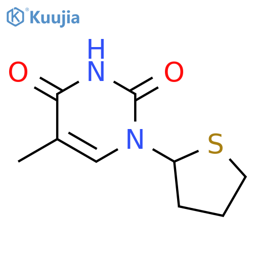 2,4(1H,3H)-Pyrimidinedione, 5-methyl-1-(tetrahydro-2-thienyl)- structure