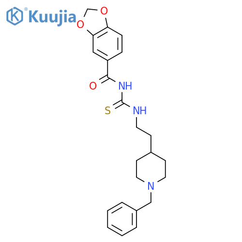 1,3-Benzodioxole-5-carboxamide,N-[[[2-[1-(phenylmethyl)-4-piperidinyl]ethyl]amino]thioxomethyl]- structure