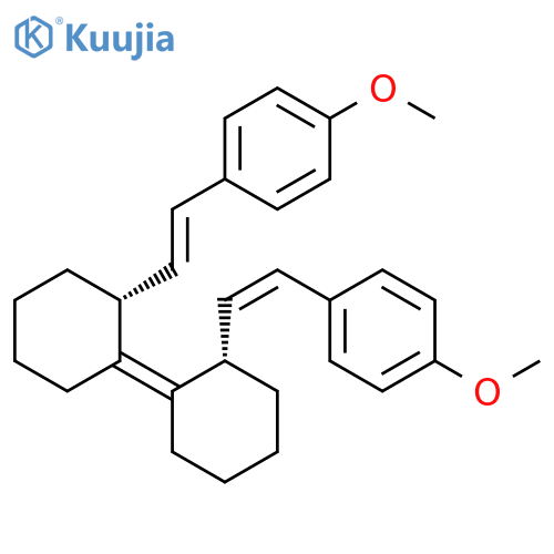 Benzene,1-methoxy-4-[(1E)-2-[(1R,2Z)-2-[(2S)-2-[(1Z)-2-(4-methoxyphenyl)ethenyl]cyclohexylidene]cyclohexyl]ethenyl]- structure