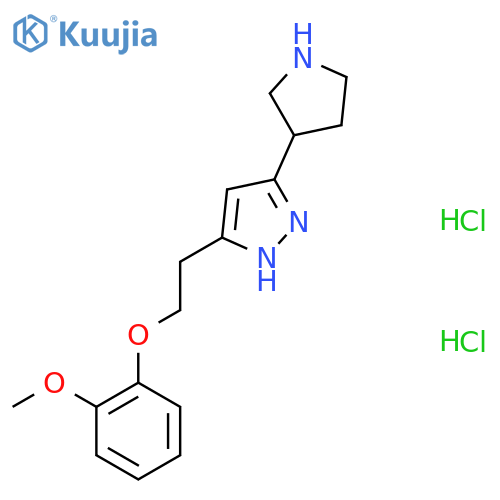 5-[2-(2-Methoxyphenoxy)ethyl]-3-pyrrolidin-3-yl-1H-pyrazole;dihydrochloride structure