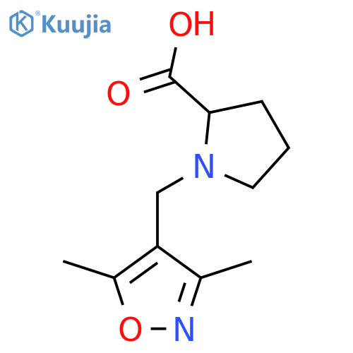 1-[(3,5-Dimethylisoxazol-4-yl)methyl]pyrrolidine-2-carboxylic acid structure