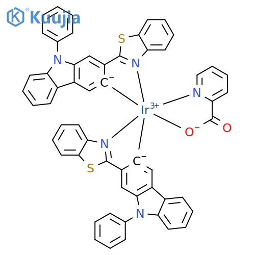 Bis[2-(9-phenylcarbazol-2-yl)-benzothiazole] iridium(III) picolinate structure