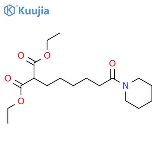 Propanedioic acid, [6-oxo-6-(1-piperidinyl)hexyl]-, diethyl ester structure