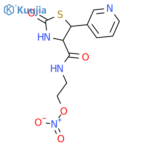 4-Thiazolidinecarboxamide, N-[2-(nitrooxy)ethyl]-2-oxo-5-(3-pyridinyl)- structure
