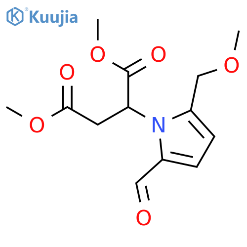 dimethyl 2-[2-formyl-5-(methoxymethyl)-1H-pyrrol-1-yl]butanedioate structure