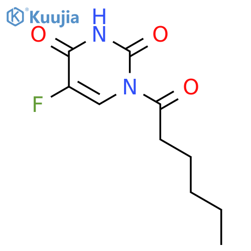 2,4(1H,3H)-Pyrimidinedione, 5-fluoro-1-(1-oxohexyl)- structure