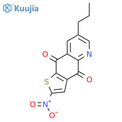 Thieno[2,3-g]quinoline-4,9-dione, 2-nitro-7-propyl- structure