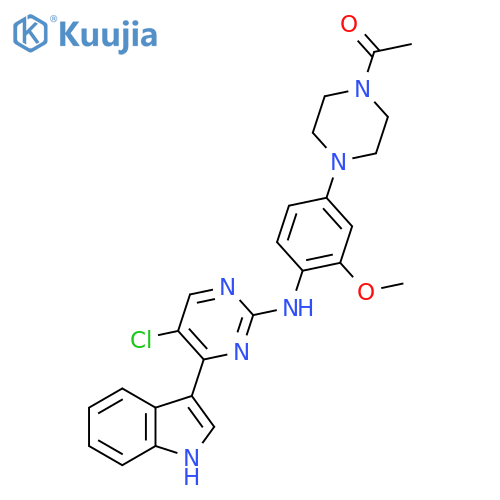 N-[4-(1H-Indole-3-yl)-5-chloropyrimidine-2-yl]-2-methoxy-4-(4-acetylpiperazino)aniline structure