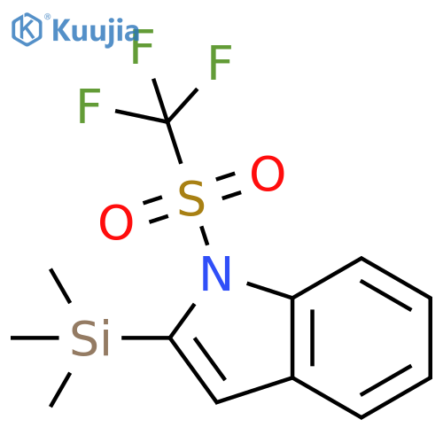 1H-Indole, 1-[(trifluoromethyl)sulfonyl]-2-(trimethylsilyl)- structure