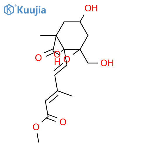 5,13-Epoxy-3,6-dihydroxycyclofarnesa-7,9-dien-11-oic acid; (3R,5R,6S,7E,9Z)-form, 13-Oxo(lactone), 15-hydroxy, Me ester structure
