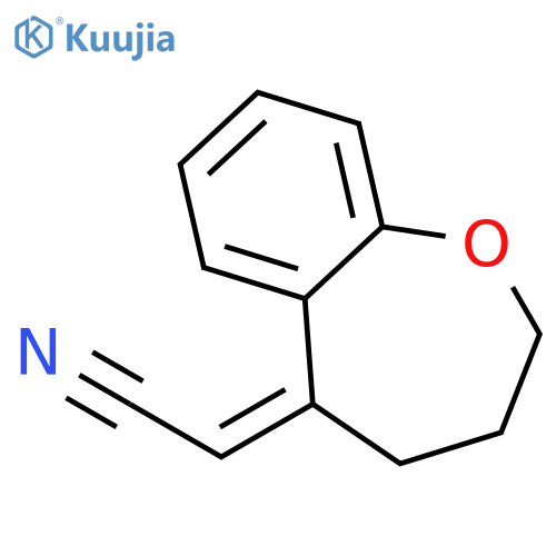 Acetonitrile, (3,4-dihydro-1-benzoxepin-5(2H)-ylidene)- structure