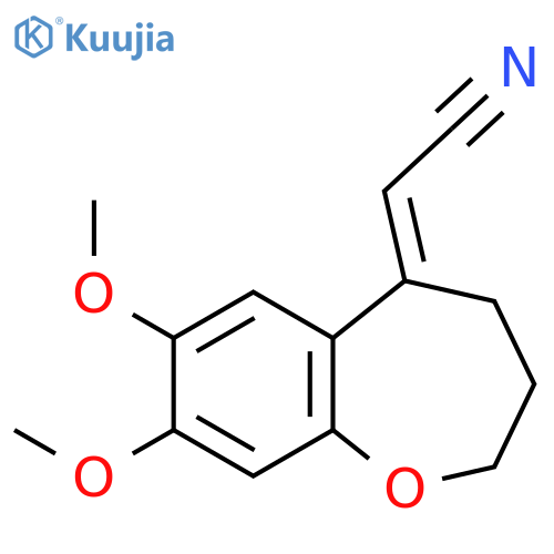 Acetonitrile, (3,4-dihydro-7,8-dimethoxy-1-benzoxepin-5(2H)-ylidene)- structure