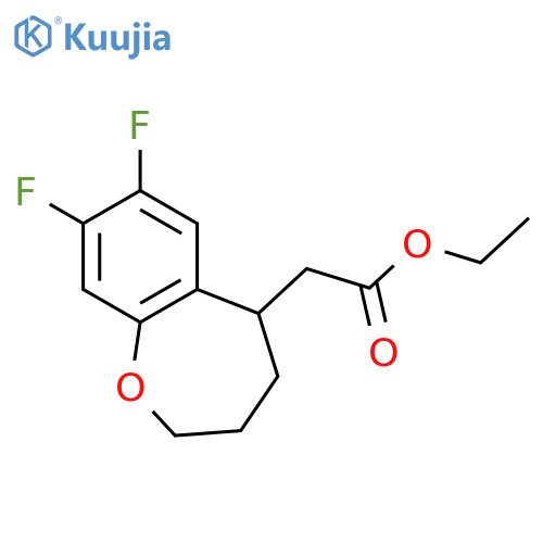 1-Benzoxepin-5-acetic acid, 7,8-difluoro-2,3,4,5-tetrahydro-, ethyl ester structure
