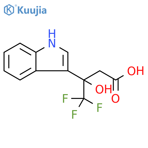 4,4,4-trifluoro-3-hydroxy-3-(1H-indol-3-yl)butanoic acid structure
