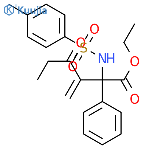 Benzeneacetic acid, α-(1-methylene-2-oxobutyl)-α-[[(4-methylphenyl)sulfonyl]amino]-, ethyl ester, (αR)- structure