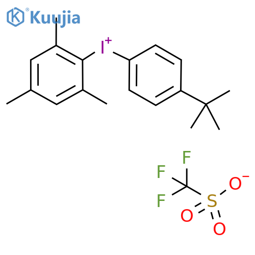 Iodonium, [4-​(1,​1-​dimethylethyl)​phenyl]​(2,​4,​6-​trimethylphenyl)​-​, 1,​1,​1-​trifluoromethanesulf​onate (1:1) structure