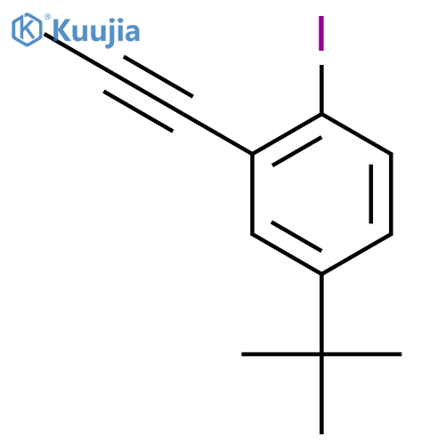 Benzene, 4-(1,1-dimethylethyl)-1-iodo-2-(1-propyn-1-yl)- structure