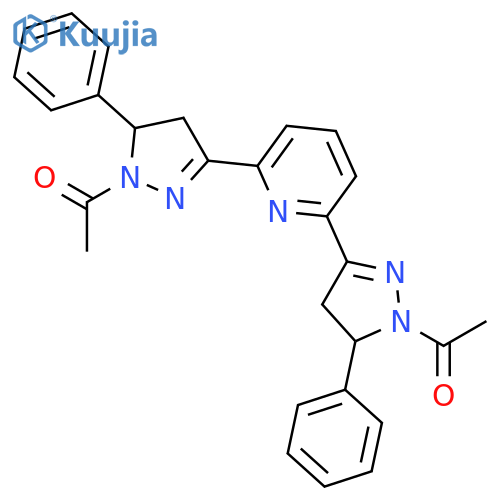 1H-Pyrazole, 3,3'-(2,6-pyridinediyl)bis[1-acetyl-4,5-dihydro-5-phenyl- structure