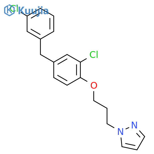 1H-Pyrazole, 1-[3-[2-chloro-4-[(3-chlorophenyl)methyl]phenoxy]propyl]- structure