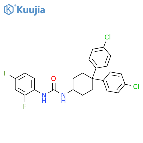 Urea, N-[4,4-bis(4-chlorophenyl)cyclohexyl]-N'-(2,4-difluorophenyl)- structure